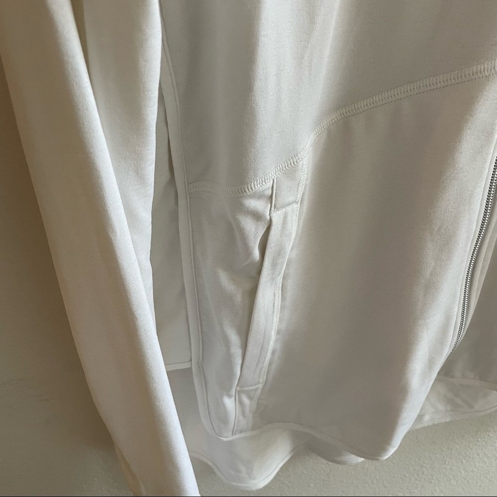 Athleta White Performance Zip-Up Jacket Hoodie Si… - image 2